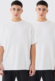 Oversized T-Shirts (2 Stuks), White - M