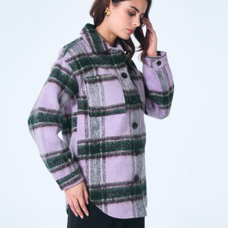 Oversized tartan jasje Lila - M