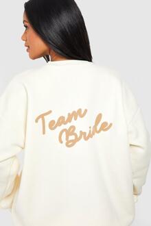 Oversized Team Bride Trui Met Tekst, Ecru
