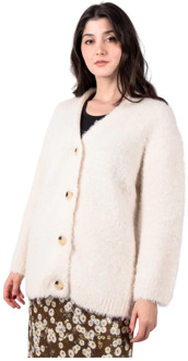 Oversized Teddy Cardigan Vince , White , Dames - S,Xs