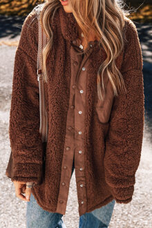 Oversized Teddy Fleece Jacke Bruin