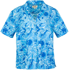 Oversized Tshirt met korte mouwen en Pool Water Print Jaaf , Blue , Dames - L,M,S,Xs