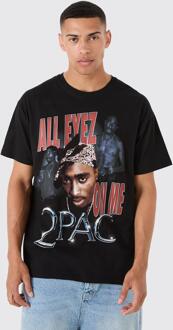 Oversized Tupac License T-Shirt, Black - M