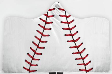 Oversized Voetbal Patroon Hooded Sherpa Deken Zachte Gedrukt American Football Fans Mantel 150cmX130cmCHILD wit