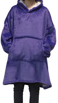 Oversized Winter Hoodies Fleece Tv Deken Met Mouwen Vrouw Solid Warm Giant Gewaad Losse Lange Big Pocket Hooded Sweatshirts