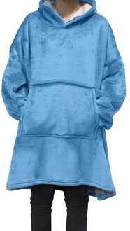 Oversized Winter Hoodies Fleece Tv Deken Met Mouwen Vrouw Solid Warm Giant Gewaad Losse Lange Big Pocket Hooded Sweatshirts