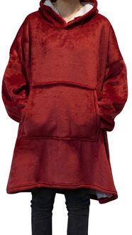 Oversized Winter Hoodies Fleece Tv Deken Met Mouwen Vrouw Solid Warm Giant Gewaad Losse Lange Big Pocket Hooded Sweatshirts