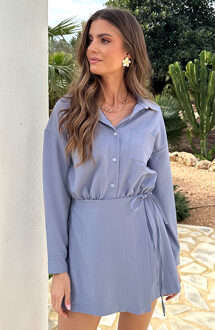 Oversized Wrap Playsuit Jeansblauw