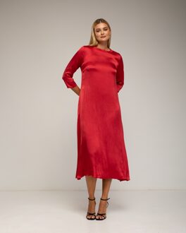 Oversized zijden jurk Bourgogne - One Size