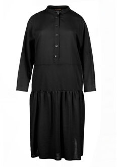 Oversized zwarte jurk met knopen - maat
