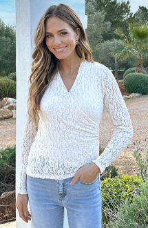 Overslag Lace Top Asymmetric Ecru