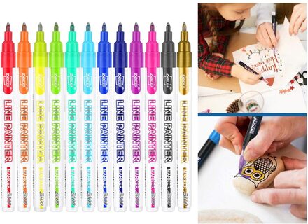 Overzicht Marker Pen 8/12 Kleuren Tekening Projecten 0.7Mm Metallic Markers Pen