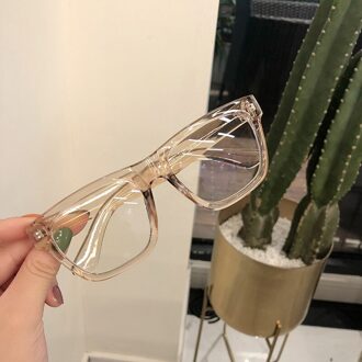 Ovza Grote Anti Blauw Licht Bril Vrouwen Mode Mannen Computer Goggle Anti Blue Ray Game Lenzenvloeistof Rechthoek S4069 champagne