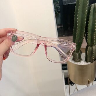 Ovza Grote Anti Blauw Licht Bril Vrouwen Mode Mannen Computer Goggle Anti Blue Ray Game Lenzenvloeistof Rechthoek S4069 Roze