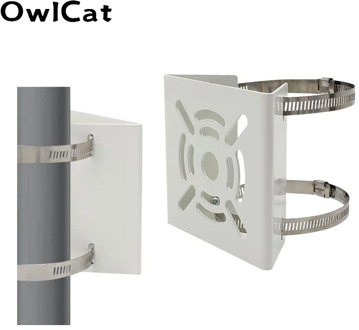OwlCat Outside CCTV Camera Iron Hoop Bracket Video Surveillance Pole Mounting Column Holder Stent Metal