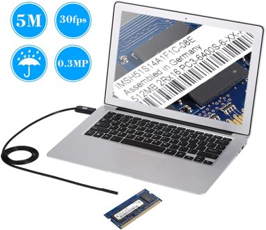 Owsoo 1/2/3/5M Usb Endoscoop 0.3MP Borescope 7 Mm Sonde Camera Waterdichte Inspectie Borescope 6 Leds Usb Draad Snake Tube Camera 1M