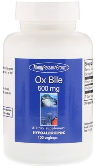 Ox Bile 500 mg 100 Vegetarian Capsules - Allergy Research Group