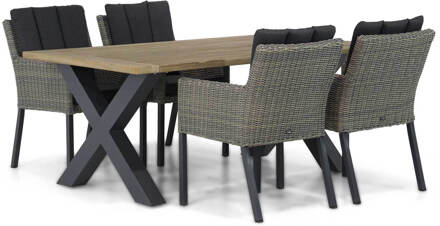 Oxbow/Cardiff 180 cm dining tuinset 5-delig Taupe-naturel-bruin