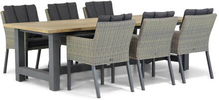 Oxbow/San Francisco 260 cm dining tuinset 7-delig Taupe-naturel-bruin