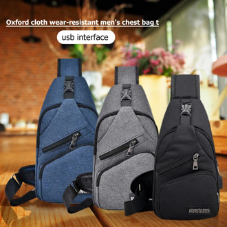 Oxford Cloth Chest Bag Men Zipper Outdoor Casual Crossbody Phone Belt Pouch