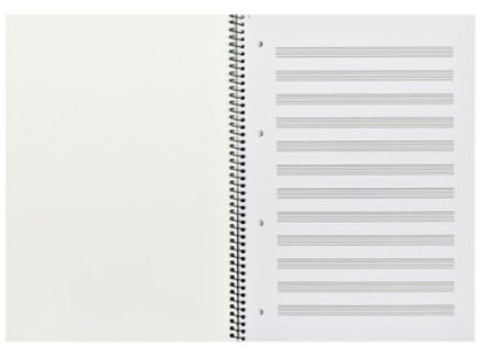 Oxford Collegeblok Oxford muziek A4+ 4-gaats 50vel blauw Wit