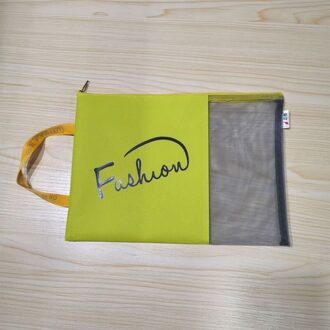 Oxford Doek Document Tas Waterdicht Document Draagbare Bestand Zak Cosmetische Zakjes Reizen Scholen En Kantoor Roze 34.5*24.5Cm size geel