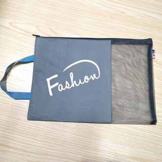 Oxford Doek Document Tas Waterdicht Document Draagbare Bestand Zak Cosmetische Zakjes Reizen Scholen En Kantoor Roze 34.5*24.5Cm size grijs