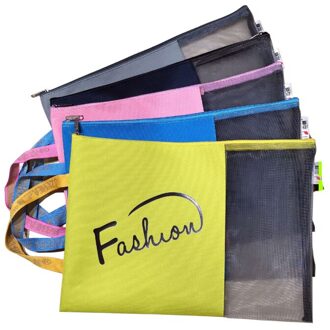 Oxford Doek Document Tas Waterdicht Document Draagbare Bestand Zak Cosmetische Zakjes Reizen Scholen En Kantoor Roze 34.5*24.5Cm size reeks of 10