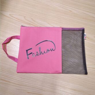 Oxford Doek Document Tas Waterdicht Document Draagbare Bestand Zak Cosmetische Zakjes Reizen Scholen En Kantoor Roze 34.5*24.5Cm size