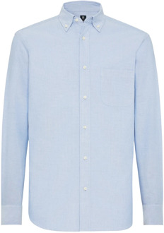 Oxford Katoenen Overhemd Regular Fit Boggi Milano , Blue , Heren - 2Xl,S