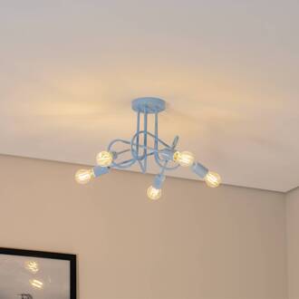 Oxford plafondlamp, lichtblauw, Ø 47 cm, metaal, 5-lamps