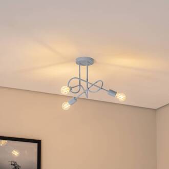 Oxford plafondlamp, Ø 44 cm, lichtblauw, metaal, 3-lamps