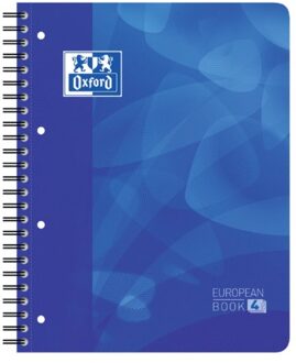 Oxford Projectboek Oxford School A4+ 4-gaats lijn 120vel blauw Zwart