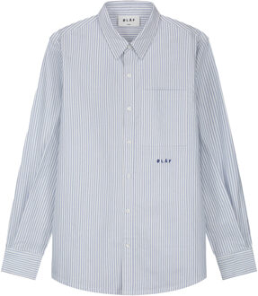 Oxford stripe blouses Licht blauw - XL