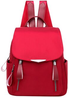Oxford Vrouwen Rugzak Effen Kleur Dames Schouder Schooltassen Voor Tiener Meisjes Reistassen Rugzak Mochila # LR4 Rood