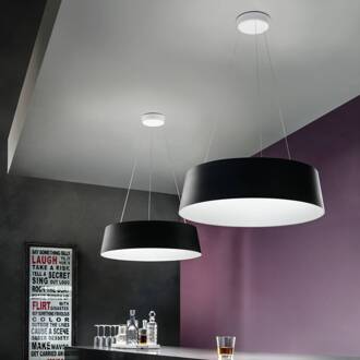 Oxygen LED hanglamp, zwart, Ø 56 cm zwart, wit reliëf (RAL 9003)