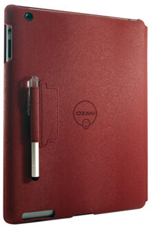 Ozaki, iCoat Notebook Foldable Case + Stylus pen voor iPad 2 (Rood)