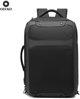 Ozuko Anti-Diefstal Mannen Laptop Rugzak Fit 15.6 Inch Multifunctionele Usb Opladen Waterdichte Rugzakken Mannelijke Reistas Mochila zwart