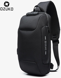 OZUKO Anti-theft Chest Bag for Men Multifunction Crossbody Bags Waterproof Male Sling Messenger Bag Short Trip Mens Chest pack