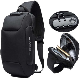 OZUKO Fashion Messenger Shoulder Bag Anti-theft USB Charging Chest Pack Crossbody Bags for Men Sling Bag Fashion Phone Bags