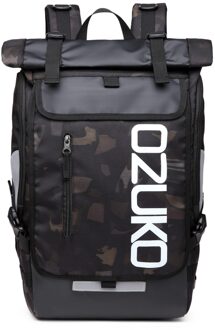 Ozuko Mannen Back Pack 15.6 "Laptop Rugzak Grote Capaciteit Rugzak Waterdichte Mochila Reistassen Voor Mannen Mode Sport tas camouflage