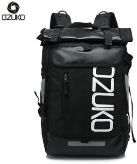 Ozuko Mannen Back Pack 15.6 "Laptop Rugzak Grote Capaciteit Rugzak Waterdichte Mochila Reistassen Voor Mannen Mode Sport tas zwart