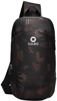 Ozuko Mannen Multifunctionele Messenger Bag Anti-Diefstal Waterdichte Reizen Borst Zak Поясная Сумка Сумка На Пояс женская #20 camouflage