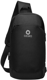 Ozuko Mannen Multifunctionele Messenger Bag Anti-Diefstal Waterdichte Reizen Borst Zak Поясная Сумка Сумка На Пояс женская #20 zwart