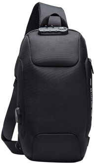 Ozuko Mannen Multifunctionele Messenger Bag Anti-Diefstal Waterdichte Reizen Borst Zak Поясная Сумка Сумка На Пояс женская #20 zwart