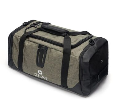 Ozuko Mannen Rugzak Waterdichte Casual Reistassen Grote Capaciteit Bagage Tas Schouder Plunjezakken Oxford Mannelijke Leisure Hand Armygreen