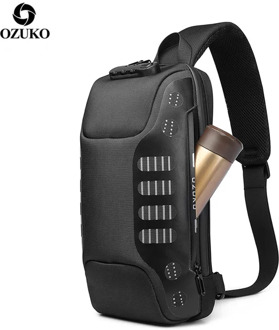 OZUKO Men Chest Bag Multifunction Anti-theft Chest Pack Male Waterproof Sling Messenger Bags USB Mens Crossbody Bag Fashion New