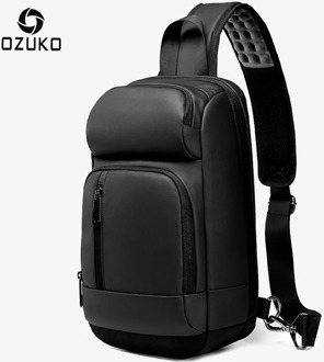 OZUKO Men's USB Charging Shoulder Bag Male Waterproof Messenger Crossbody Bags High Quality Men Short Trip 9.7" iPad Sling Bag