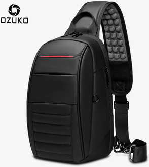 OZUKO Multifunction USB Charging Men Shoulder Bag Mens Casual Business Waterproof Messenger Crossbody Bag Male Travel Sling Bags