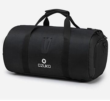OZUKO Multifunctionele Mannen Reistas Grote Capaciteit Waterdichte Plunjezak Pak Opslag handtas Reis Bagage Zakken met Schoen Zakje zwart